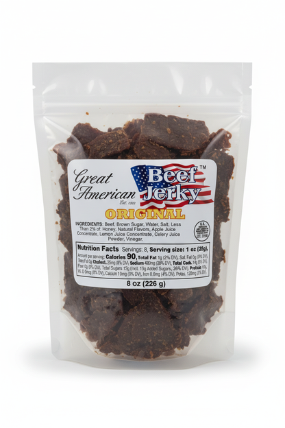 8 oz Original Beef Jerky Clear Package