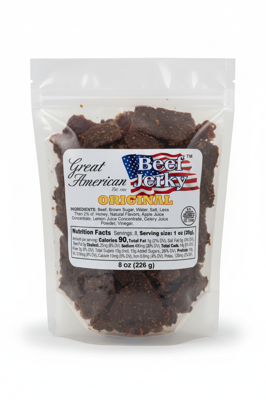 8 oz Original Beef Jerky Clear Package