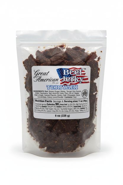 8 oz Teriyaki Beef Jerky Clear Package