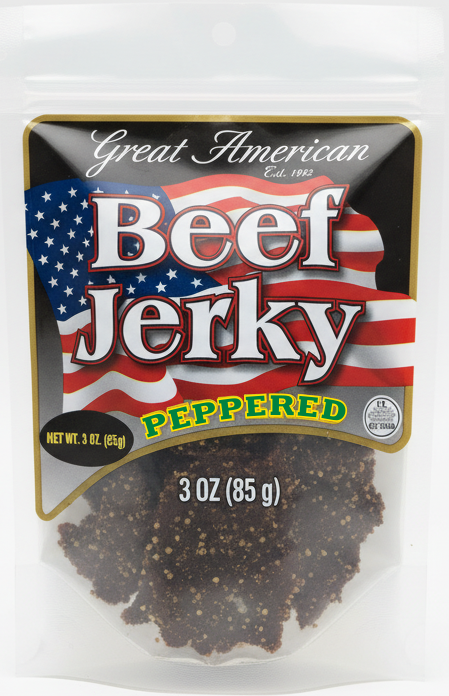 Great American Beef Jerky - Peppered 3oz | High Protein Snack